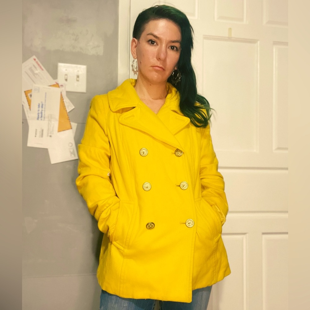 Yellow Peacoat Wool Med Old Navy